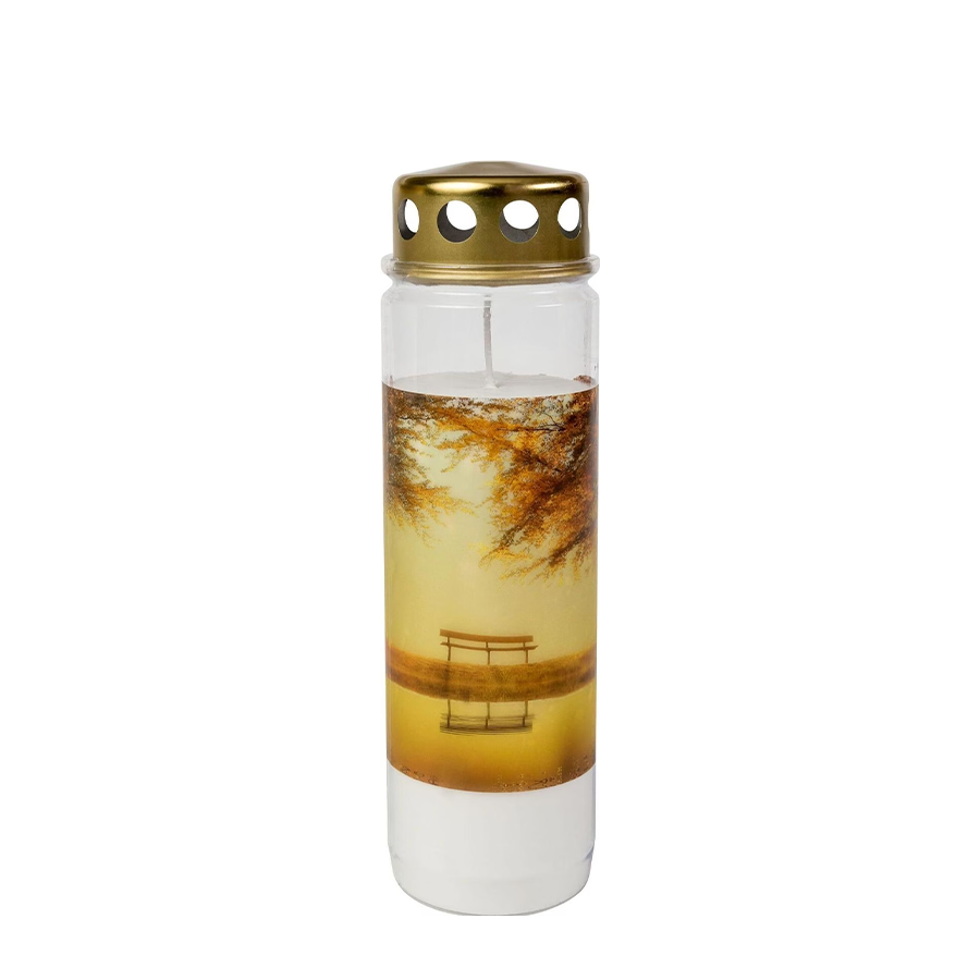 Bolsius Lumière commémorative Automne n°9 Blanc avec lis