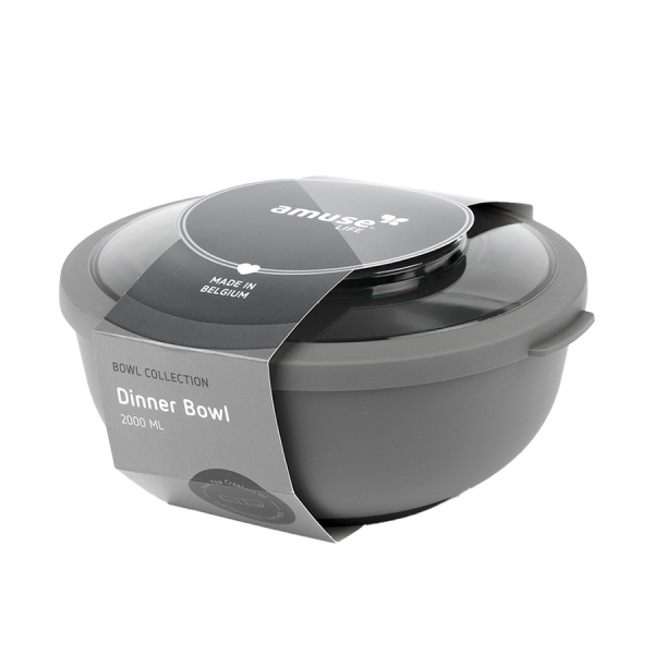 Amuse Bol de dîner de vie avec lid Grey 2000ml