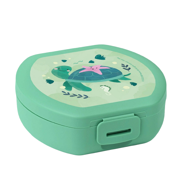 Amuse Snackbox Small Round Green Turtle
