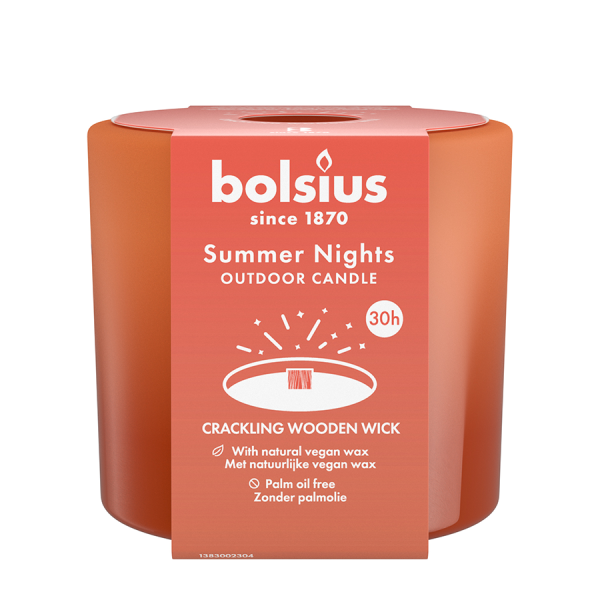 Bolsius Outdoor Glass Sommernächte Terrakotta 62/106mm