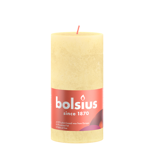 Bolsius Rustikale Kerze Bodengelb 130/68mm