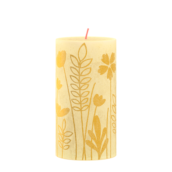 Bolsius Rustieke Stompkaars Silhouette Sunny Edition Botergeel 130/68mm