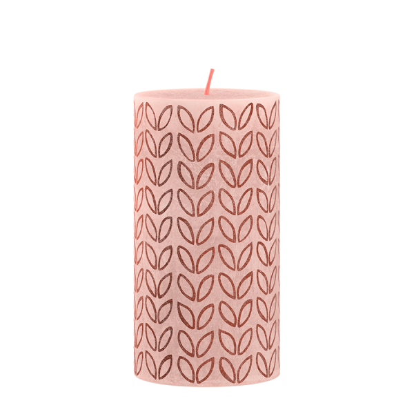 Bolsius Rustikale Stumpcandle Silhouette Sunny Edition Misty Pink 130/68mm