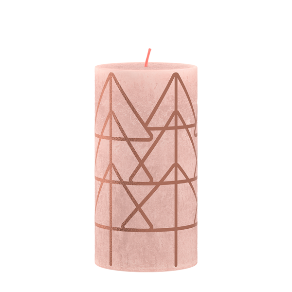 Bolsius Rustic Stump candle Silhouette Winter Edition Misty Pink 130/68mm
