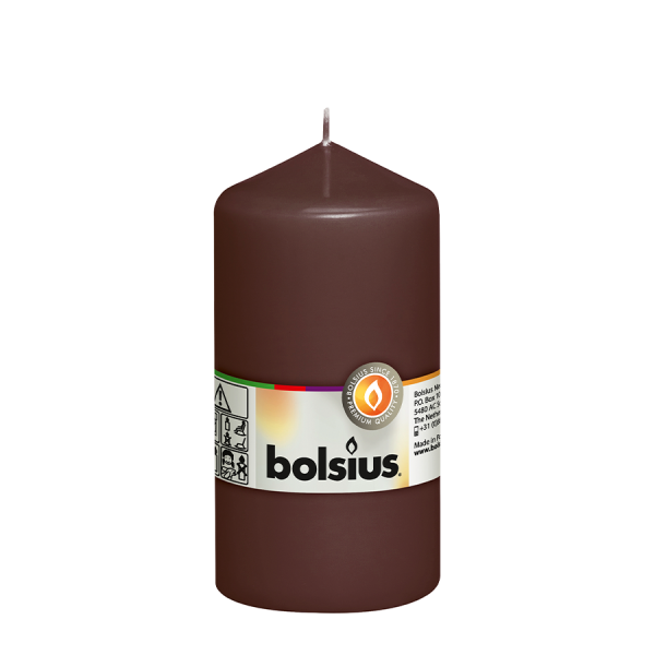 Bolsius Blaue Kerze Kastanie braun 130/68mm