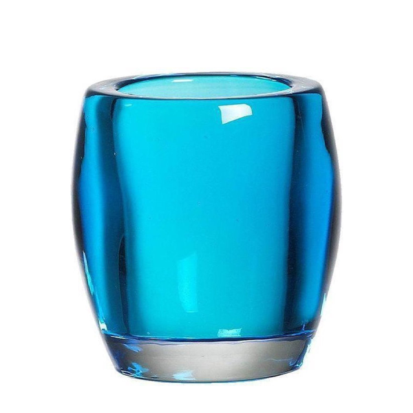 Bolsius Teelichthalter Glas Oval Aqua 77/72mm