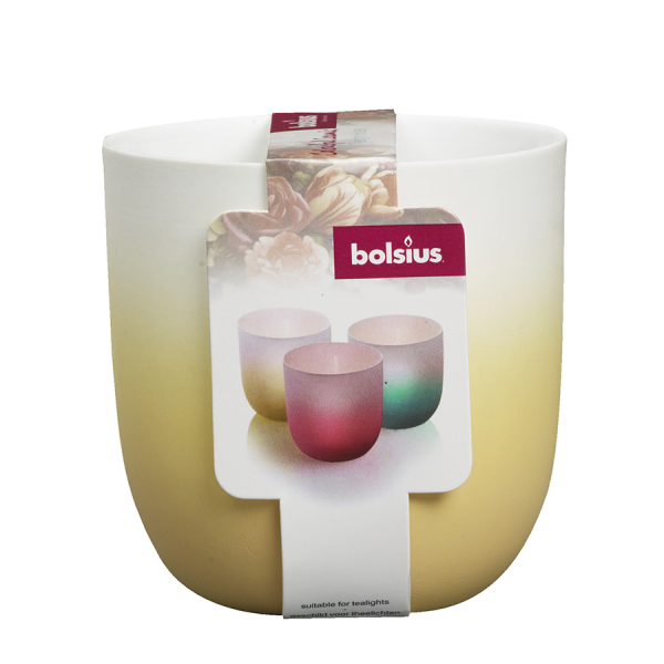Bolsius Tea Light Holder Ceramic Caramel Gold 75/70mm