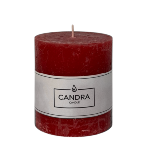 Candra Rustieke Stompkaars Kerstrood 80/68mm