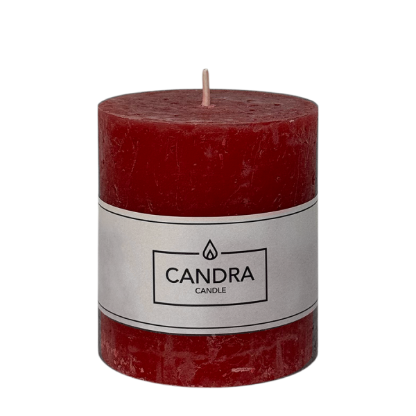 Candra Rustic Bluntcandle Christmas red 80/68mm