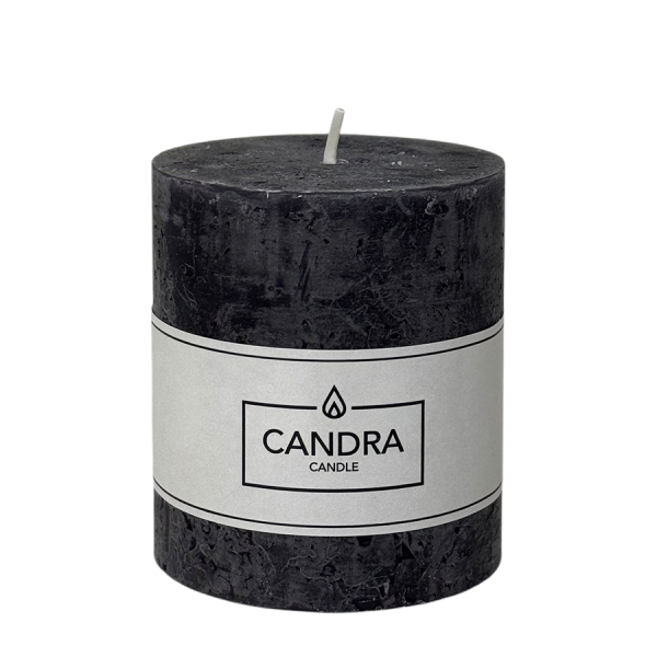 Candra Rustikale Stumpcandle Schwarz 80/68mm