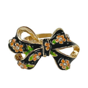Clayre & Eef Ring Strik Bloemetjes
