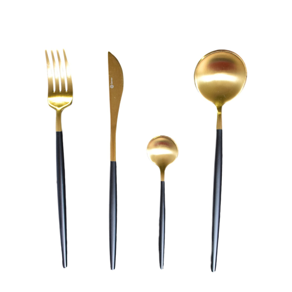 Gemeo Set Serwa Black/Gold Mat 16-piece