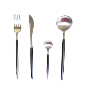 Gemeo Bestekset Serwa Zwart/Zilver Mat 16-delig