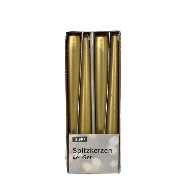 Gothic Candle Gold 245/24mm 4 Stück