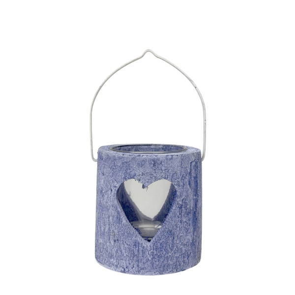 J-line Lantern Heart Blue Ø10x10cm