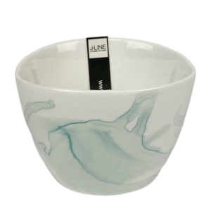 J-line Schaaltje Marmer Blauw Ø9x6cm