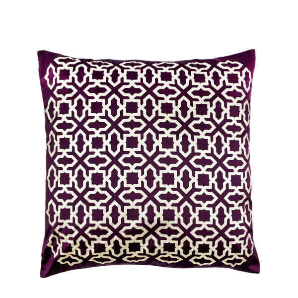 SEQ Home Silk Cushion Cover Purple/Champagne 45x45cm