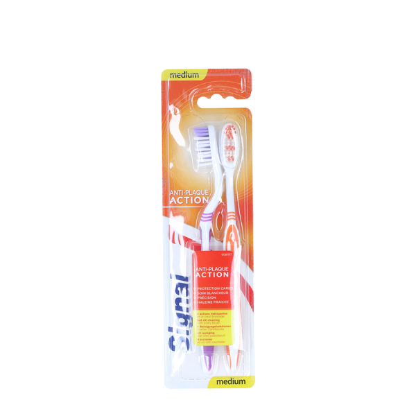 Signal Brosse à dents Anti-Plaque Action Medium 2-Pack